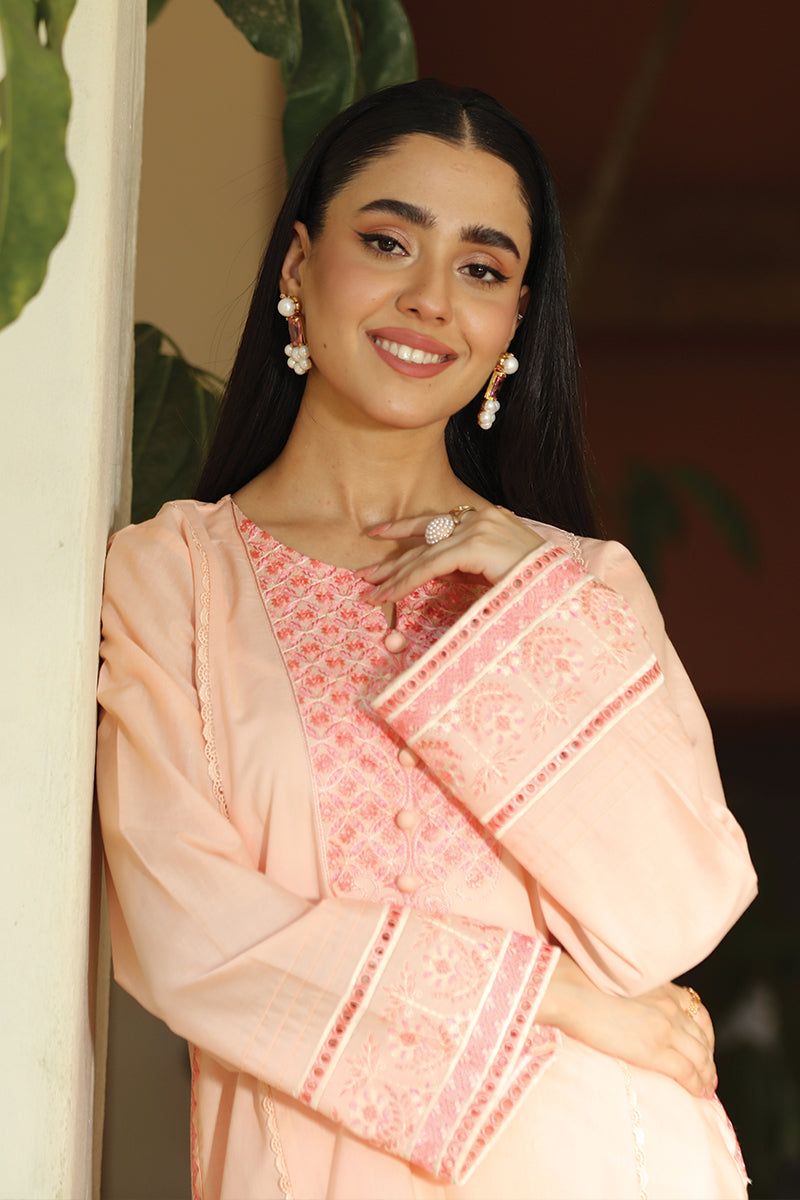 2 Piece - Embroidered Light Pink Lawn Suit