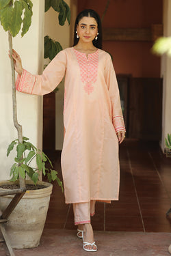 2 Piece - Embroidered Light Pink Lawn Suit