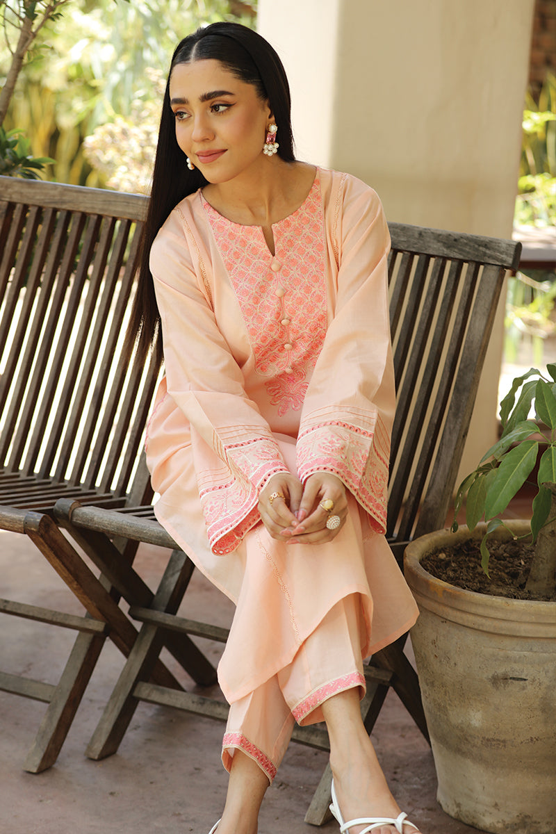 2 Piece - Embroidered Light Pink Lawn Suit